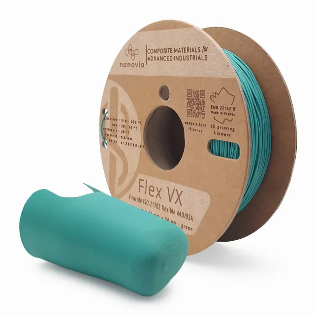 Nanovia Flex VX filamento flessibile 1,75 mm verde