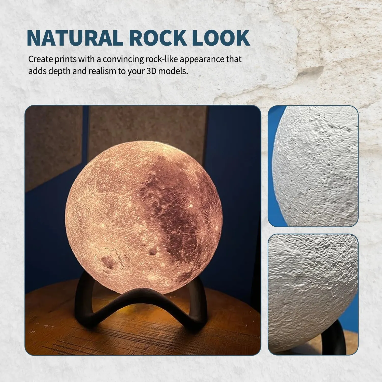 Overture Rock PLA filamento 1,75 mm 1 kg effetto pietra