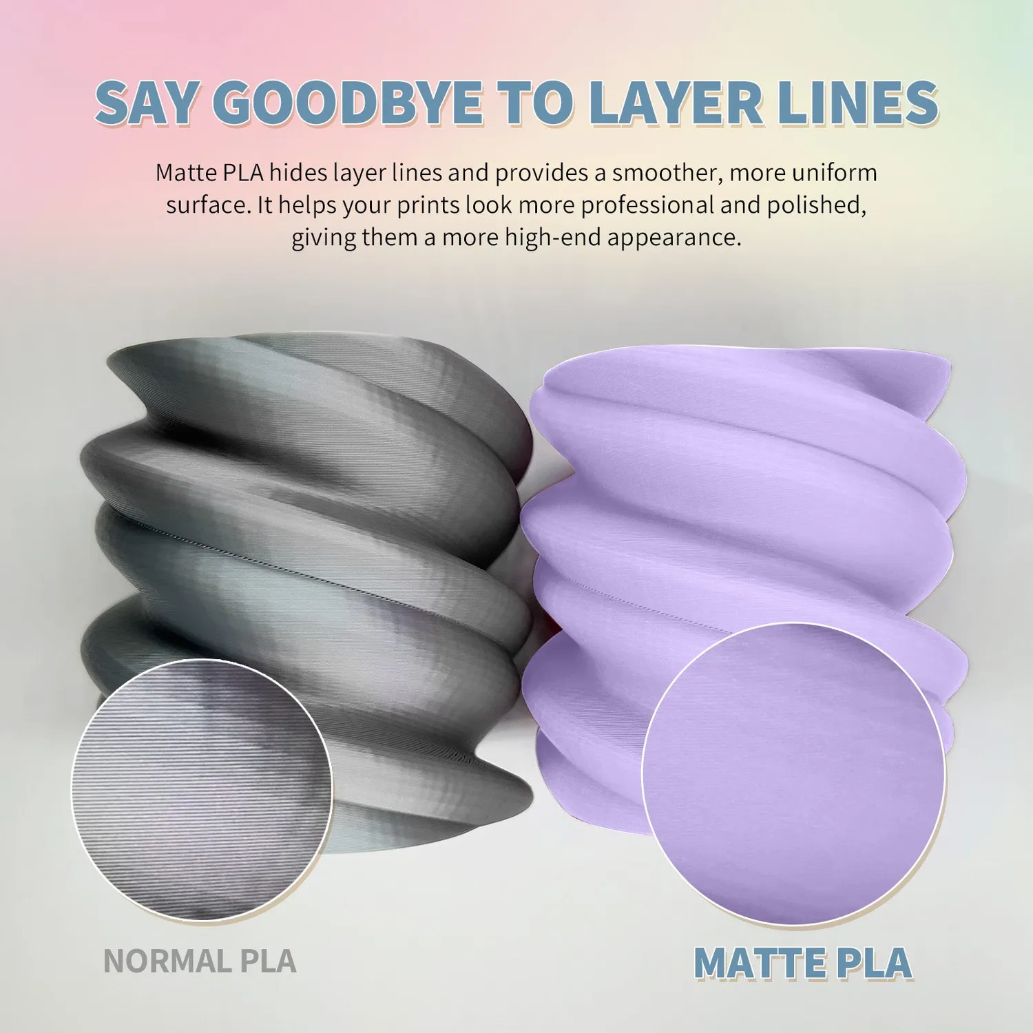 Overture Matte PLA Gradient Filamento 1,75mm 1kg rainbow