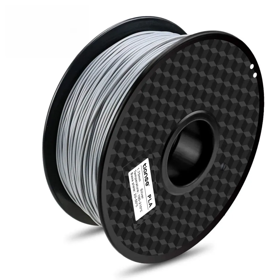 TIANSE Filamento PLA 1,75 mm argento 1 kg precisione +/-0,03 mm