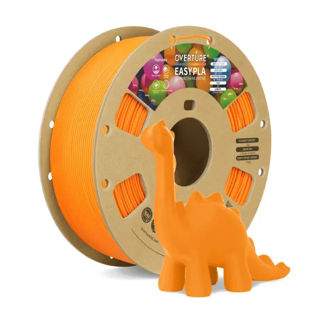 Overture Easy PLA Filamento 1,75mm 1kg Nero principiante