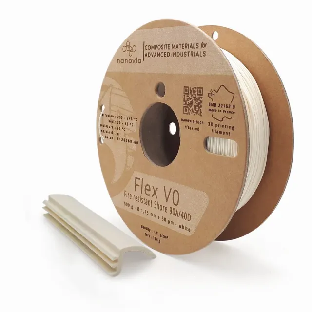 Nanovia Flex V0 filamento 1,75 mm Shore 90A V0