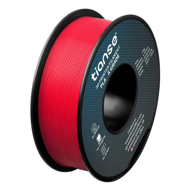 TIANSE Filamento PLA 1,75 mm rosso 1 kg precisione +/-0,03 mm