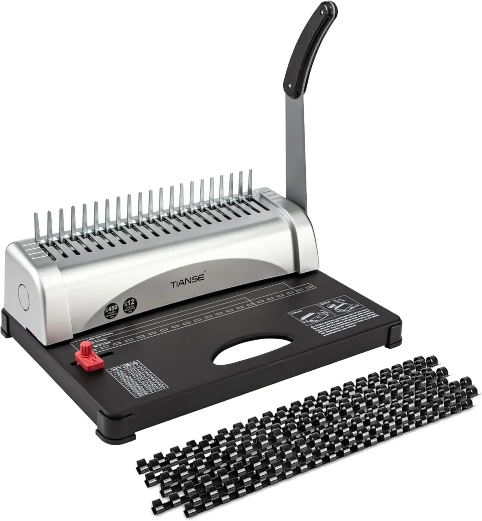 Rilegatrice spirale 21 fori 450 fogli con kit pettini 3/8"