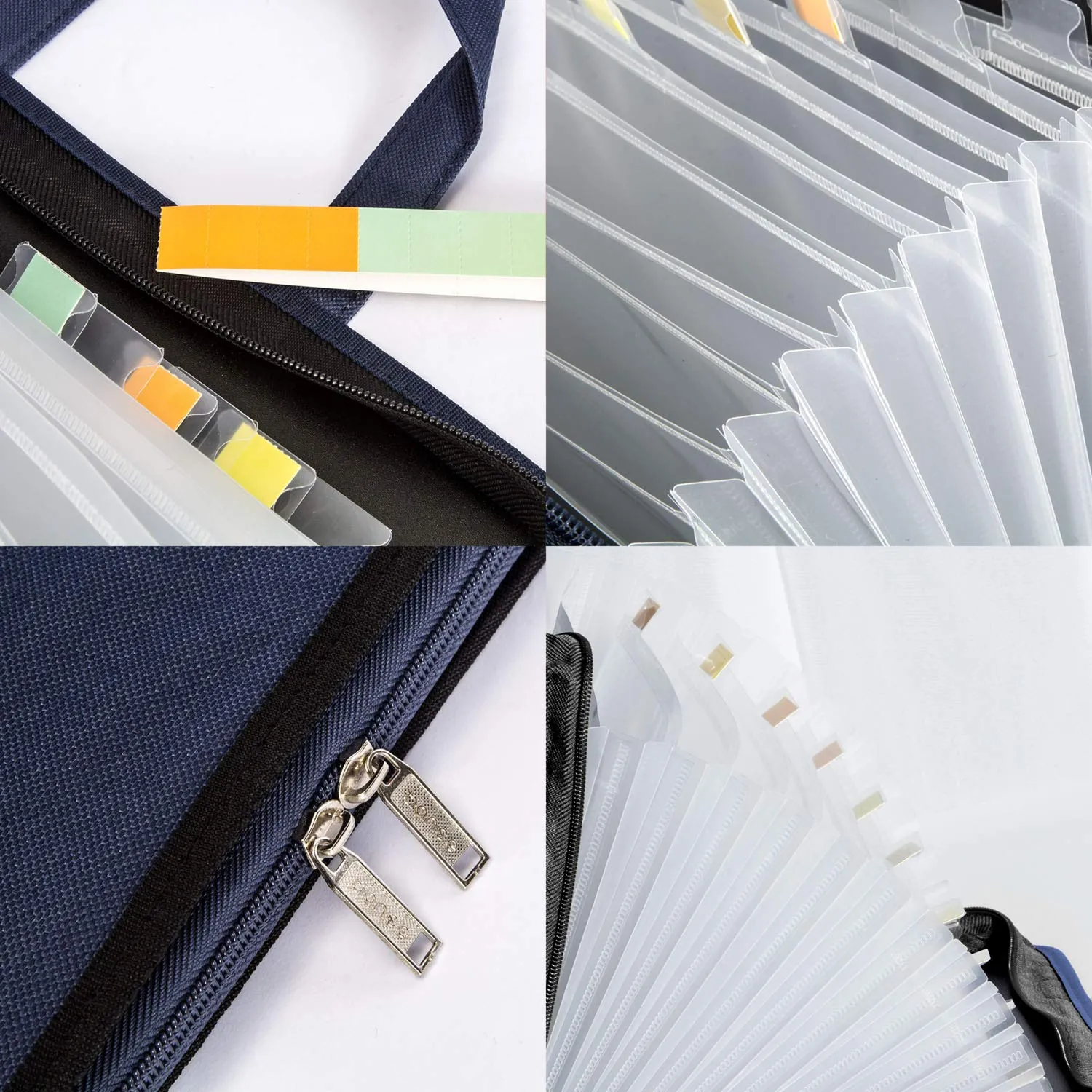 TIANSE Cartella Portadocumenti Espandibile 13 Tasche A4 Blu