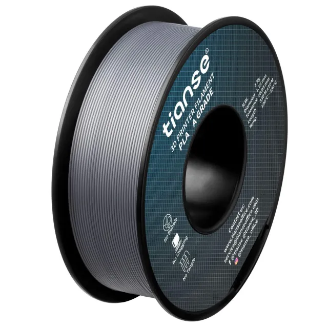 TIANSE PLA Filamento 3D 1,75mm Argento 1kg +/-0,03mm