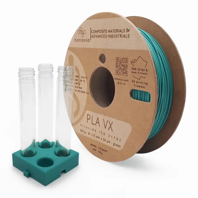 Nanovia PLA VX filamento verde virucida