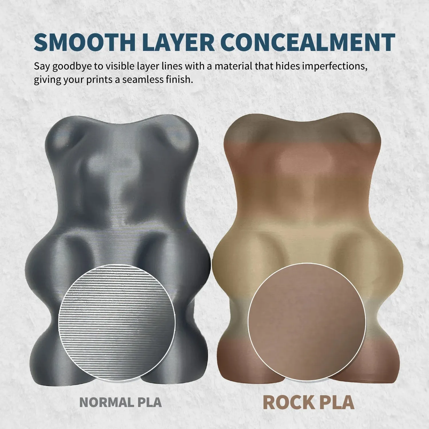 Overture Rock PLA filamento 1,75 mm 1 kg effetto pietra