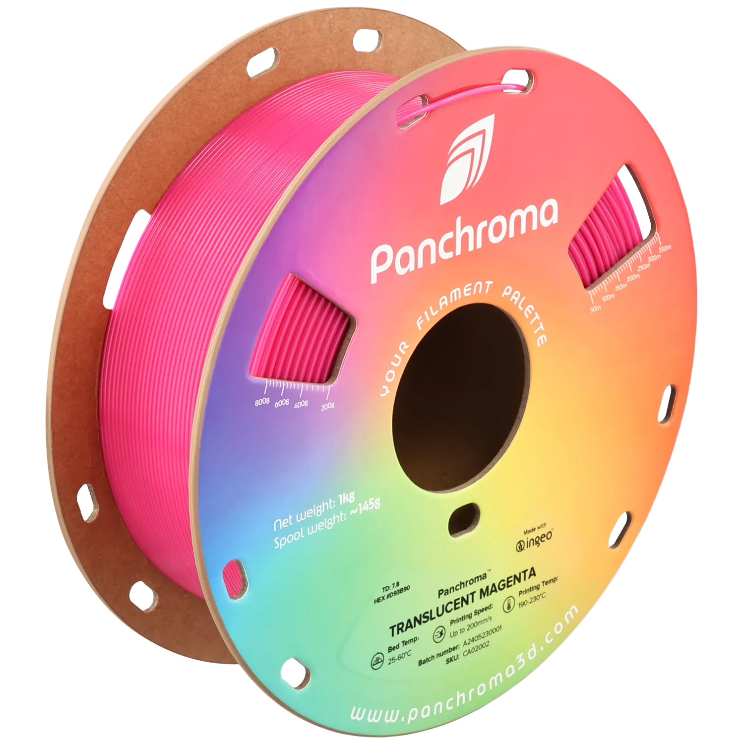 Panchroma Translucent PLA filamento 1,75mm 1kg traslucido