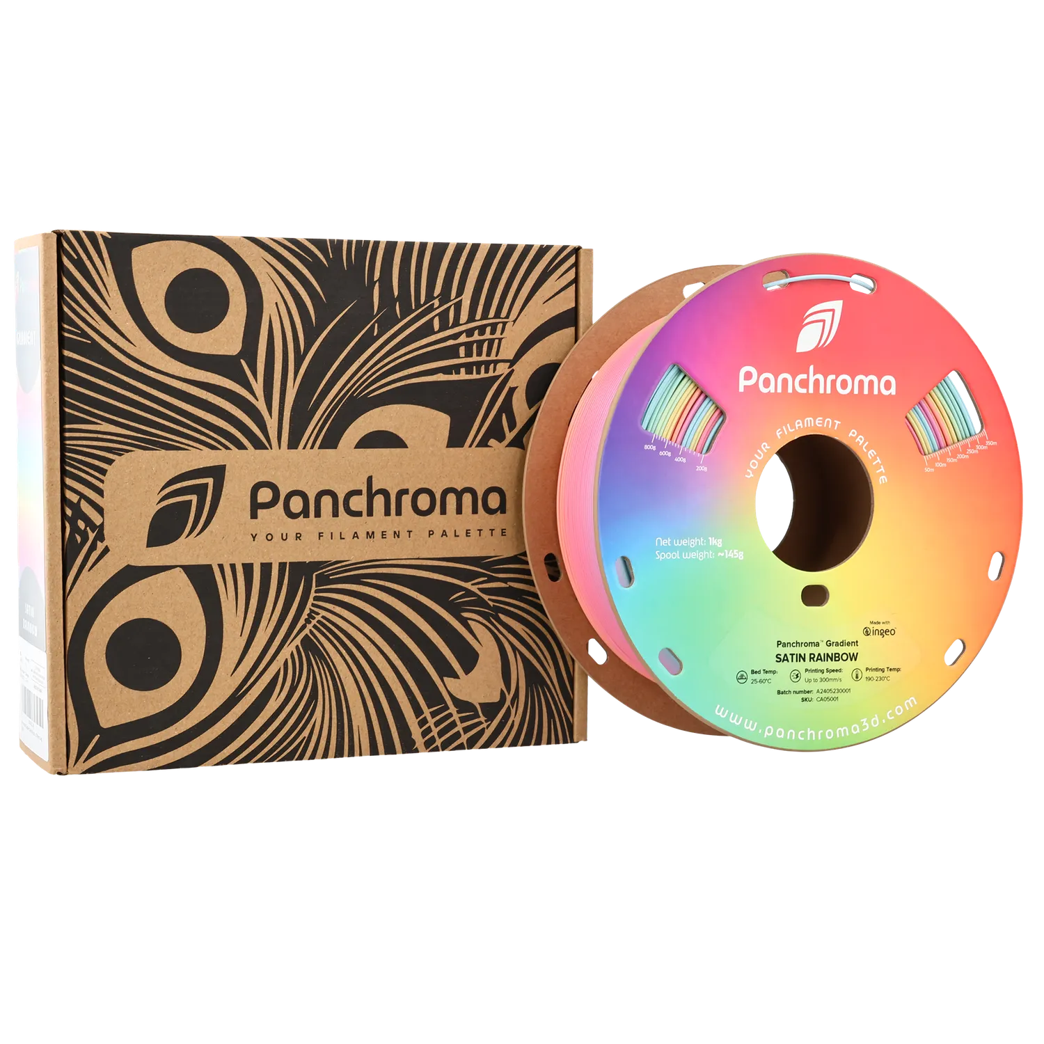 Panchroma Gradient Satin PLA filamento Satin Rainbow 1kg