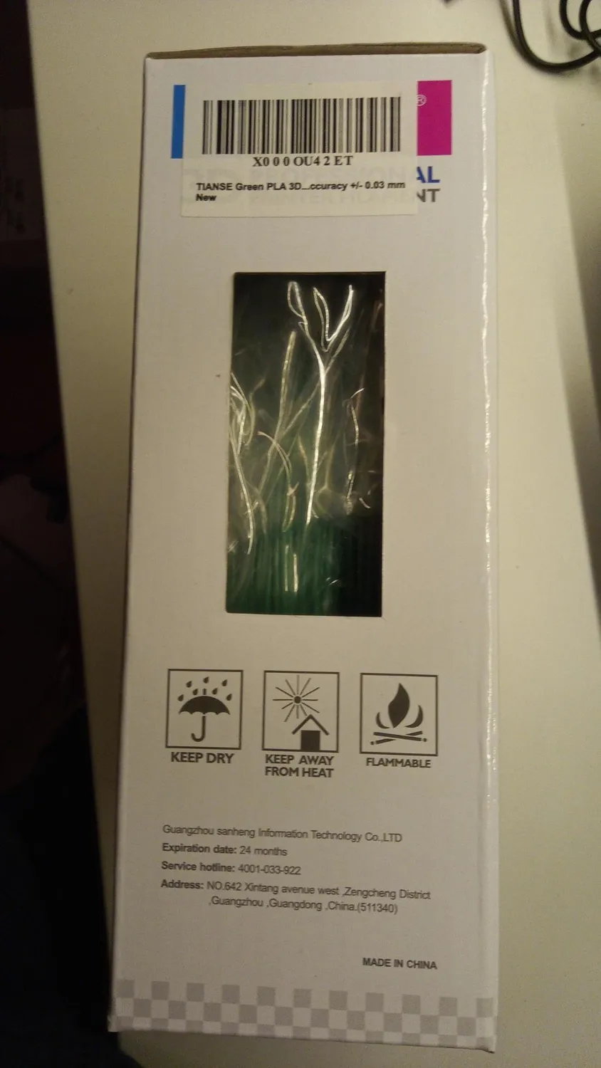 TIANSE PLA filamento 1,75mm verde 1kg opaco preciso